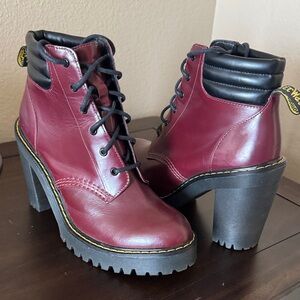 Dr. Martens Burgundy Lace Up Boots